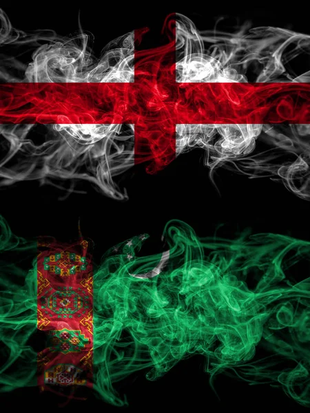 Flag England English Turkmenistan Countries Smoky Effect — Stock Photo, Image