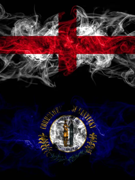 イギリス アメリカ合衆国の国旗 アメリカ アメリカ アメリカ アメリカ ケンタッキー州の煙の効果を持つ国 — ストック写真