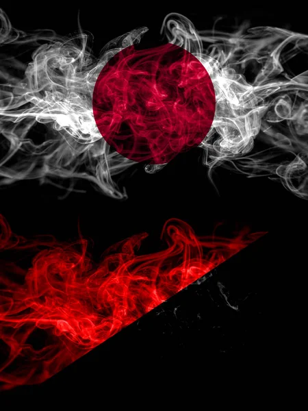 Smoke Flags Japan Japanese Anarchist Anarcho Syndicalist Communist Socialist — ストック写真