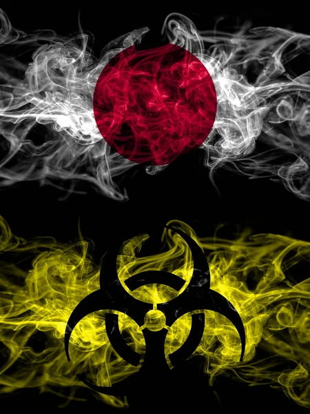 Smoke Flags Japan Japanese Biohazard Virus Covid — Stock Photo, Image