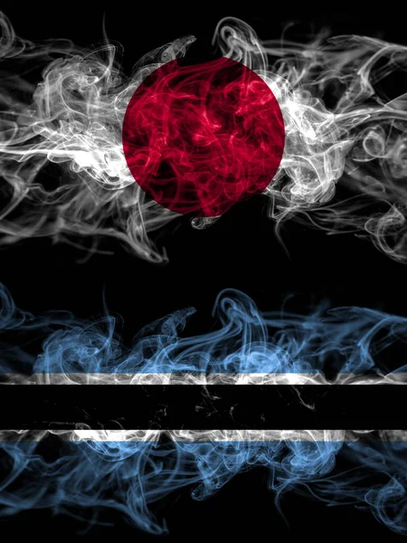 Smoke Flags Japan Japanese Botswana Batswana — ストック写真