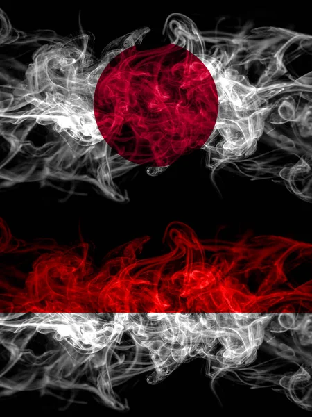 Smoke Flags Japan Japanese Germany Hesse Civil Region — ストック写真