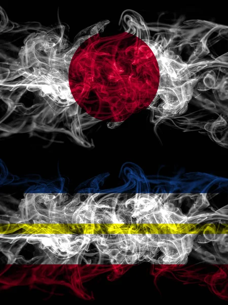 Flagi Dymne Japonii Japonii Niemiec Meklemburgii Pomorza Zachodniego — Zdjęcie stockowe