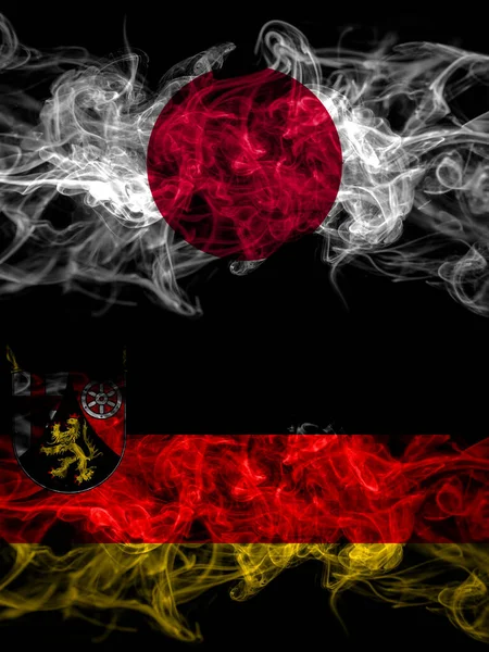 Smoke Flags Japan Japanese Germany Rhineland Palatinate — ストック写真