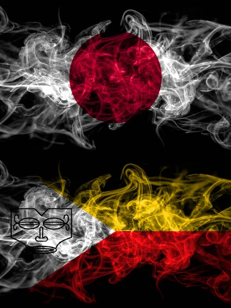 Flagi Dymne Japonii Wysp Japońskich Markiz — Zdjęcie stockowe