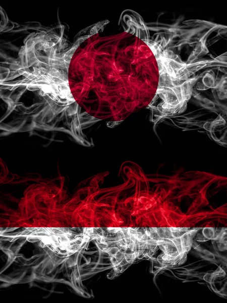 Smoke Flags Japan Japanese Monaco Monacan — ストック写真