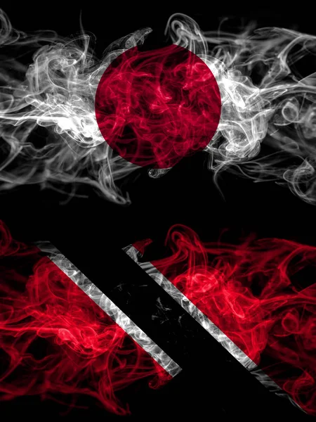 Прапори Куріння Японії Японії Тринідаду Тобаго — стокове фото