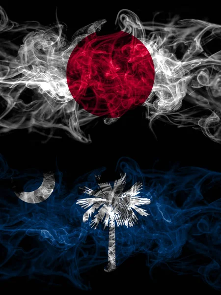 Smoke Flags Japan Japanese United States America America Usa American — Photo