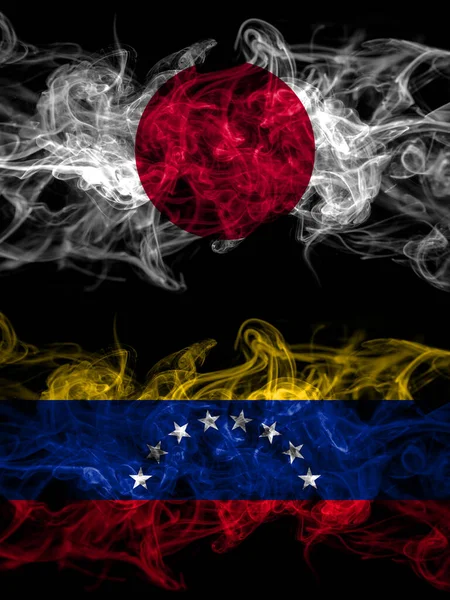 Smoke Flags Japan Japanese Venezuela — Foto de Stock