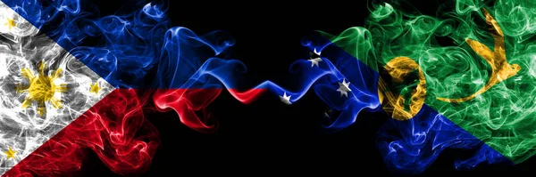 Filipíny Filipíny Austrálie Austrálie Vánoční Ostrov Kouřové Vlajky Vedle Sebe — Stock fotografie