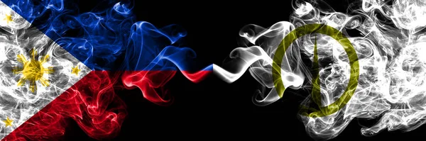 Philippines Filipino Japan Japanese Noboribetsu Hokkaido Iburi Subprefecture Smoke Flags — Stock Photo, Image