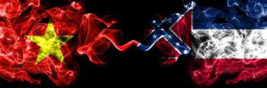 Vietnam, Vietnamlılar Mississippi 'ye karşı Duman bayrakları yan yana.