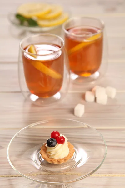 Té y pastel dulce — Foto de Stock