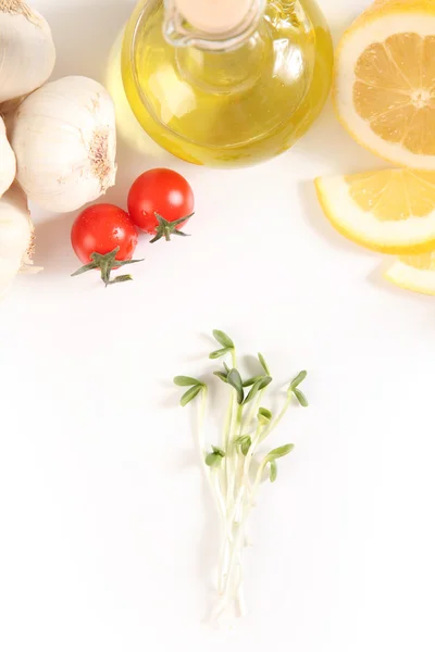 Ingredientes frescos sobre blanco — Foto de Stock