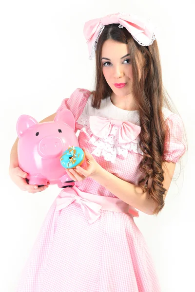 Piggy and sweets — Stock Photo, Image