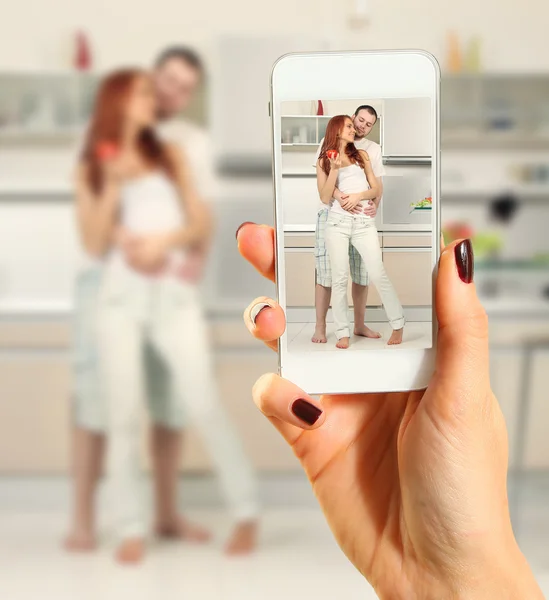 Casal na cozinha — Fotografia de Stock