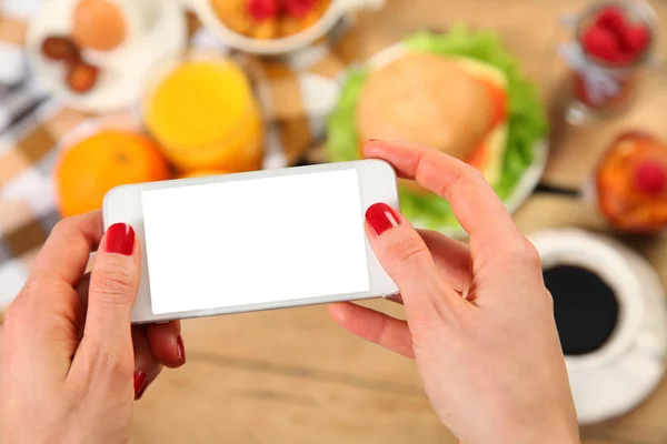 Hands and display — Stock Photo, Image