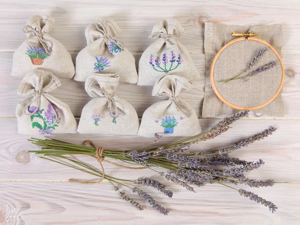 Dried lavender bags — Stock Photo, Image