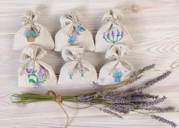 Dried lavender bags — Stock Photo, Image