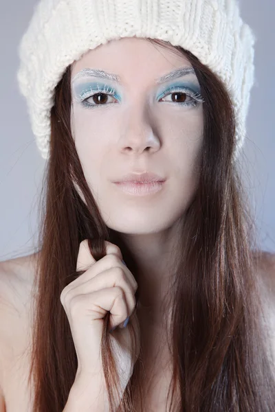 Bleu fille d'hiver — Photo