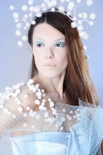 Blue winter girl — Stock Photo, Image