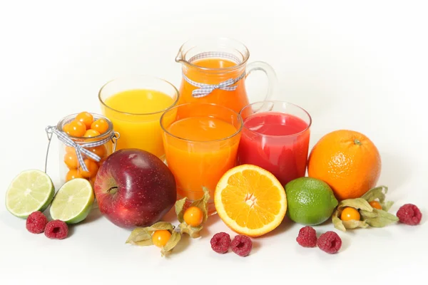 Sweet juice and fruits — Stock Photo, Image