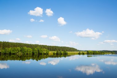 Summer landscape of the Volga river  clipart