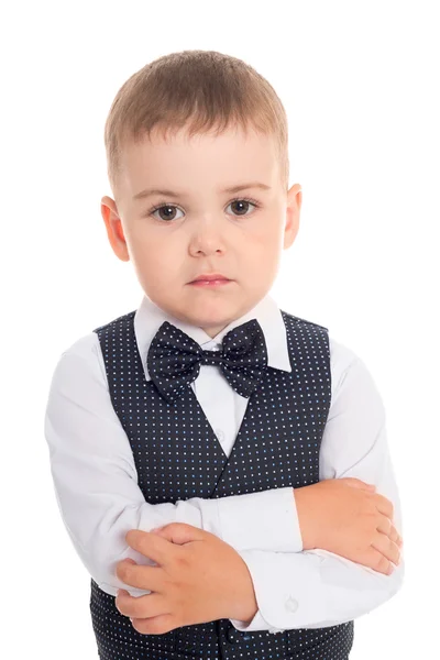 Мальчик в деловом костюме и галстуке . Лицензионные Стоковые Фото