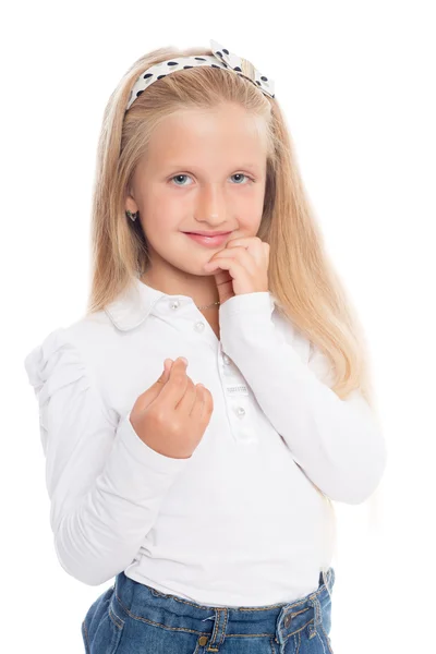 Retrato de menina loira — Fotografia de Stock