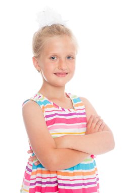 Güzel sarışın bir kızın portresi. 