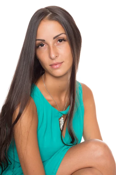 Okouzlující mladá brunetka — Stock fotografie