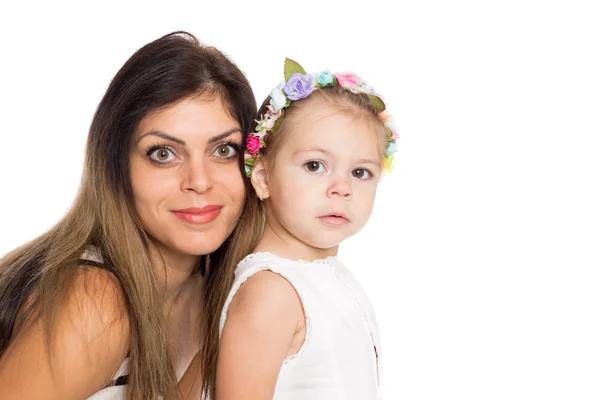 Feliz madre sonriente con hija — Foto de Stock