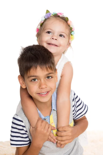 Adorable brother and sister — Stock Photo, Image