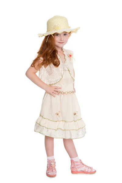 Kleine Fashionista im Sommerkleid — Stockfoto