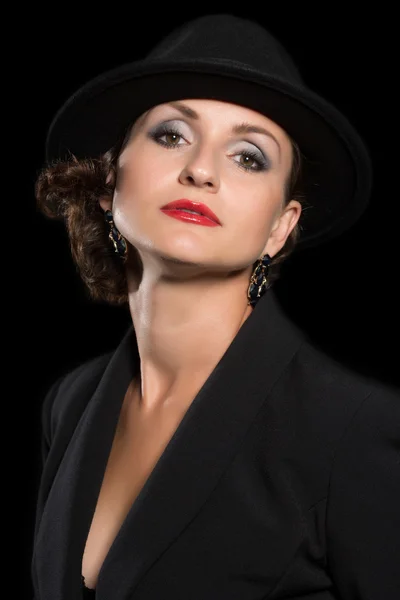 Imposing woman in a hat — Stock Photo, Image