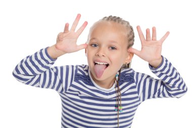 Kız bir denizci çocuk şakalar şeklinde