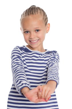 Kız bir kabin çocuk şeklinde 