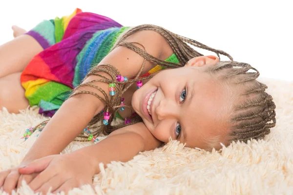 Menina bonito com dreadlocks — Fotografia de Stock