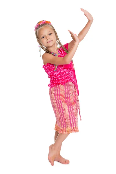 European girl dancing Thai dance — Stock Photo, Image