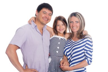 Mutlu aile portresi gülümseyen