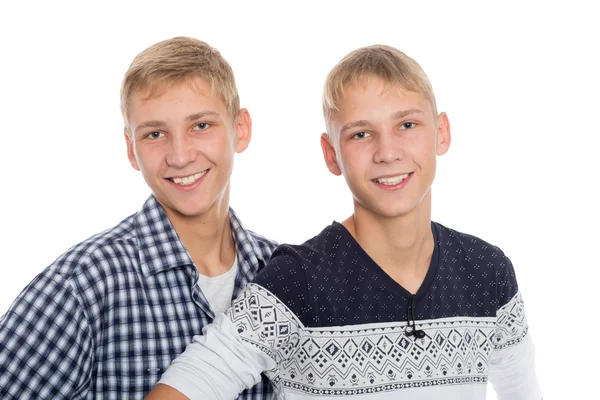 Two blond twin brothers — Stock Photo, Image