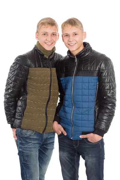 Hermanos gemelos en ropa de otoño — Foto de Stock