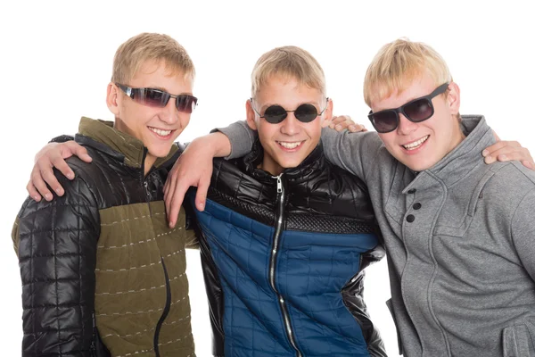 Trzech przyjaciół w okulary — Zdjęcie stockowe