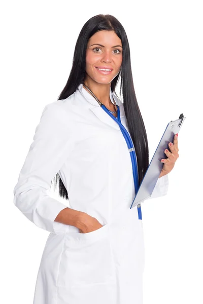 Portrait of a nurse with a folder — Stock Photo, Image