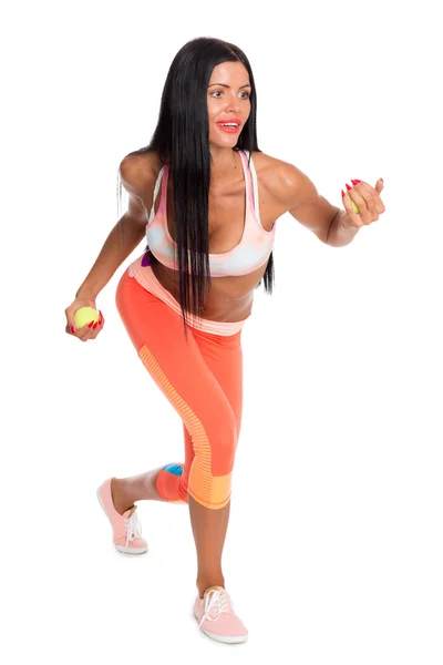 Fitness-Mädchen turnt Gymnastik — Stockfoto