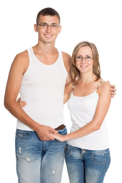 Portrait of young guy and girl — Stock Photo, Image