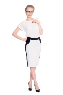 Portre genç başarılı iş kadını 