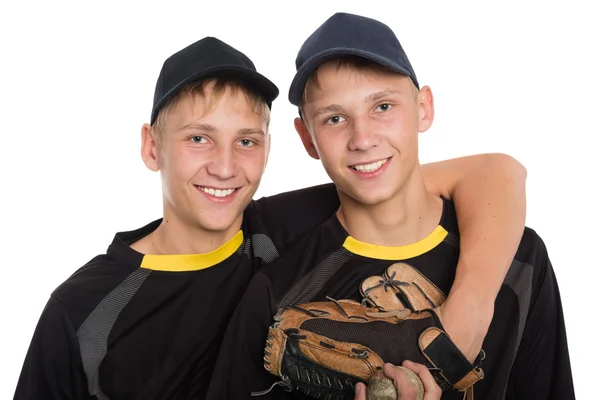 Genç kardeşler birbirlerine tutan ikiz — Stok fotoğraf