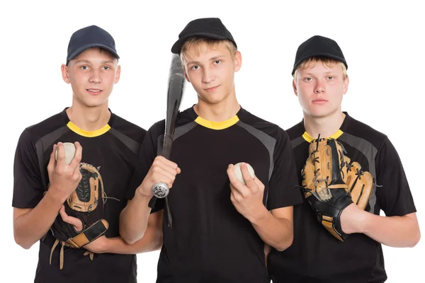 Equipe de jovens jogadores de beisebol — Fotografia de Stock
