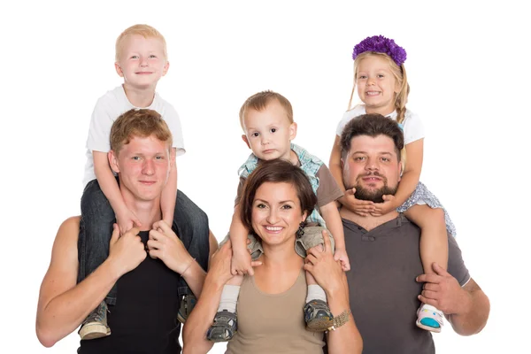 Gelukkig familieportret lachend samen — Stockfoto